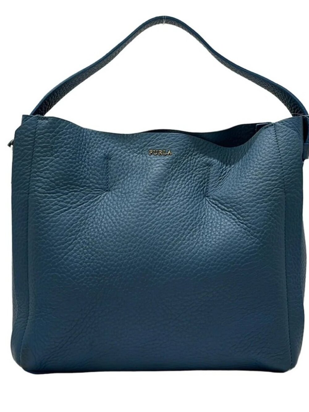 FURLA Blue Gray Leather Handbag